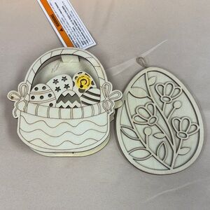 Make Market Wooden Egg Floral Hanging Ornament & LED diy plywood decor bundle